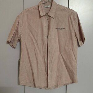 Light Pink Striped Casual Button-down Shirt